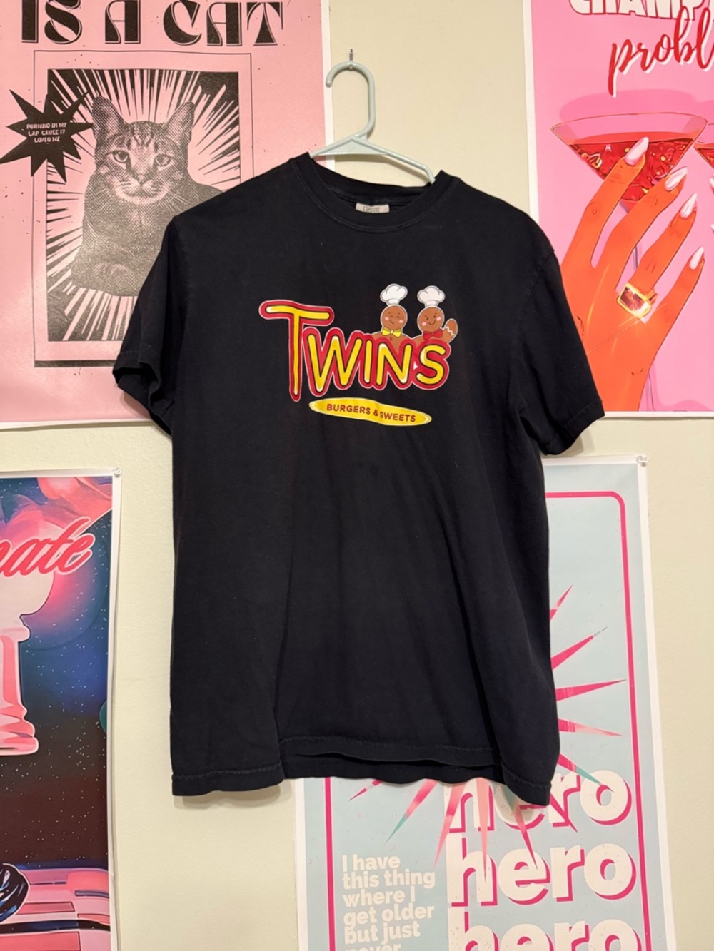 Twins Burgers & Sweets Black Graphic Tee